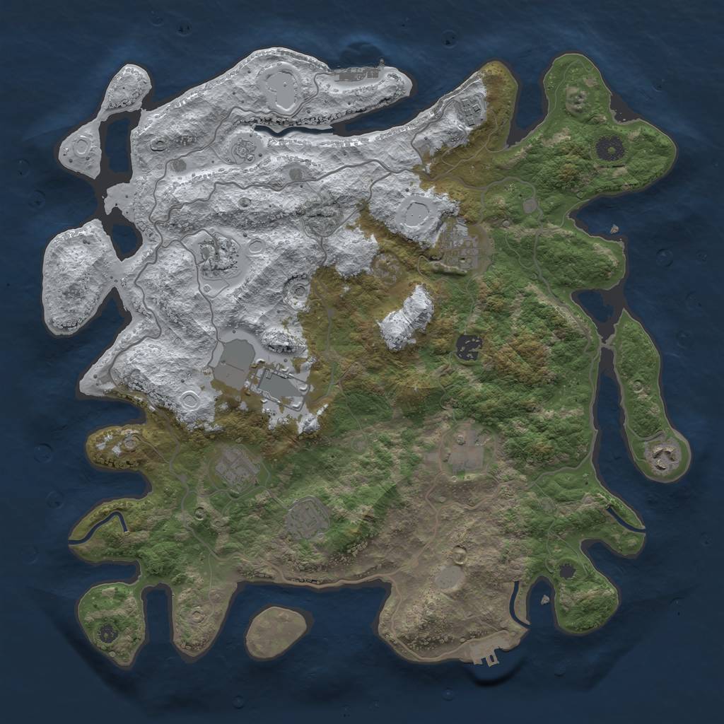 Rust Map: Procedural Map, Size: 4000, Seed: 146, 18 Monuments