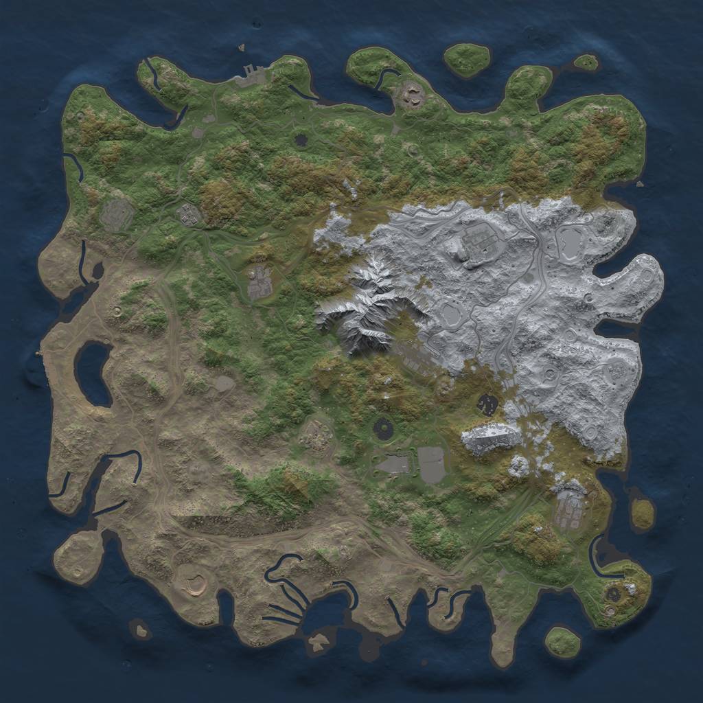 Rust Map: Procedural Map, Size: 5000, Seed: 76149, 18 Monuments