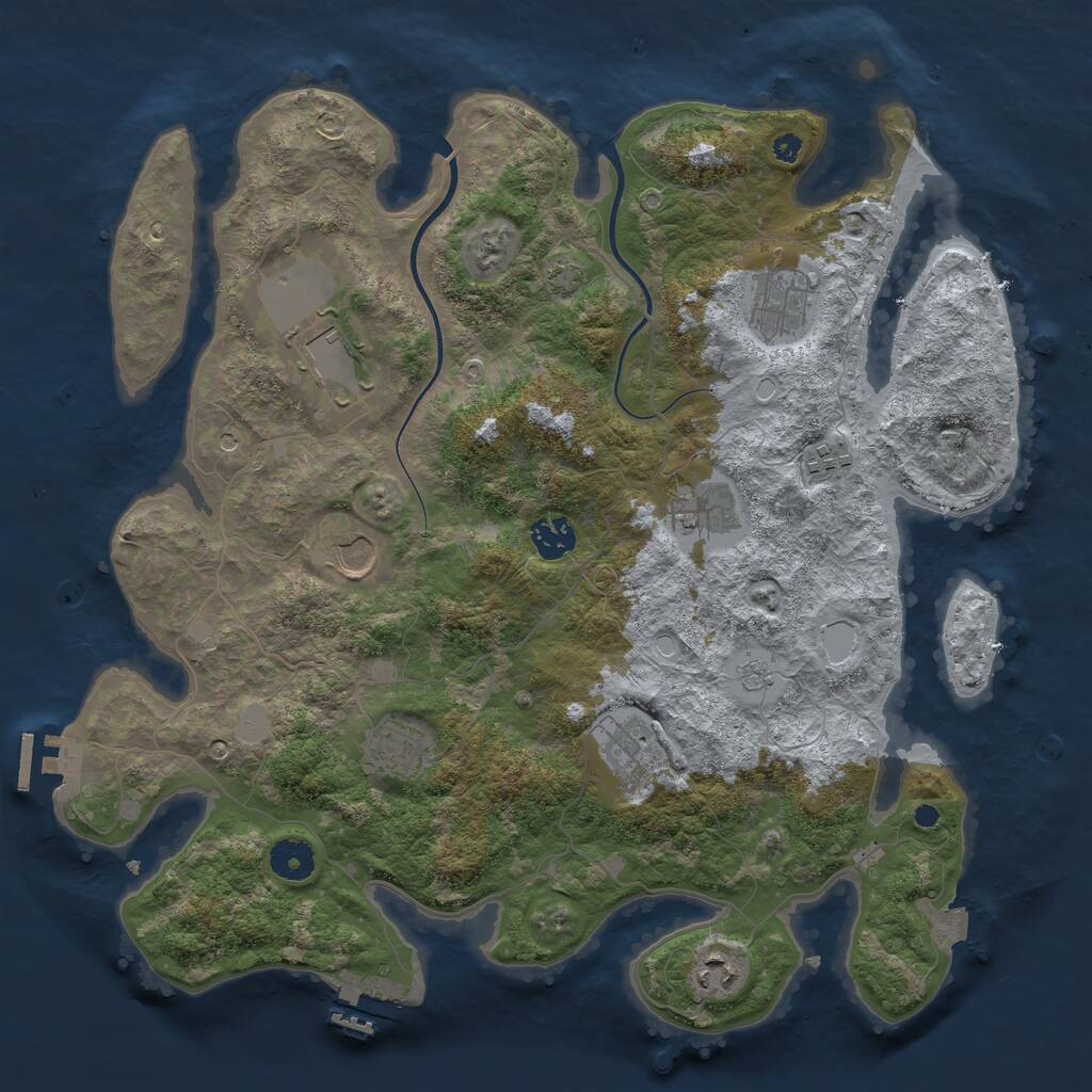 Rust Map: Procedural Map, Size: 3800, Seed: 1154368, 15 Monuments