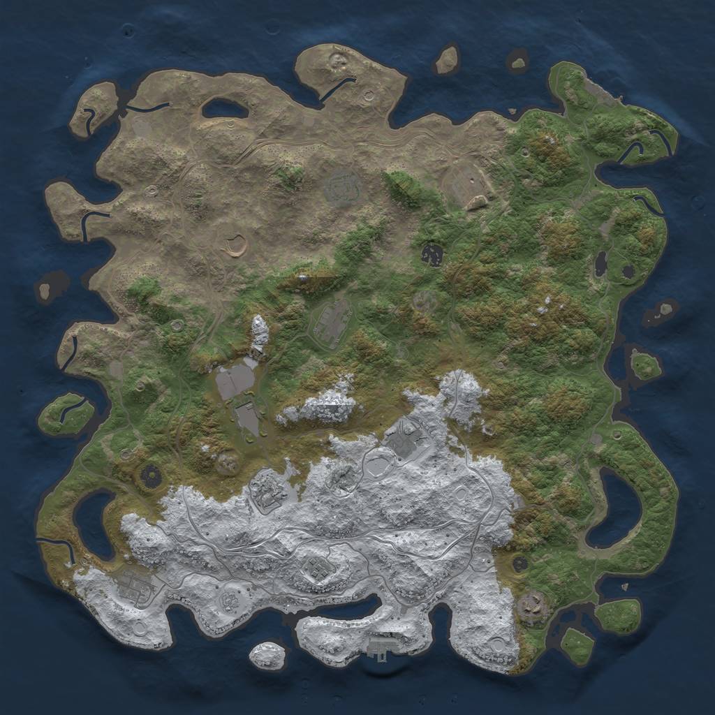 Rust Map: Procedural Map, Size: 4800, Seed: 698836970, 20 Monuments