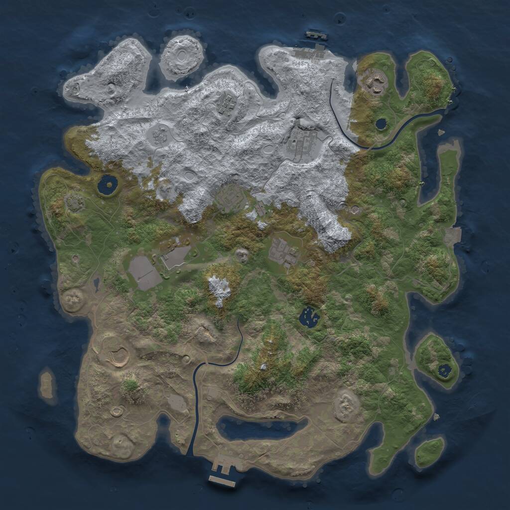 Rust Map: Procedural Map, Size: 3850, Seed: 1717624719, 14 Monuments