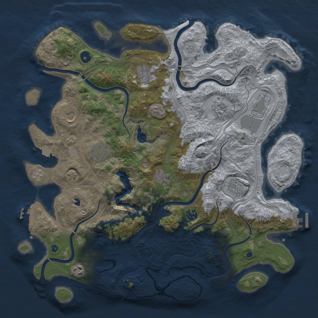 Rust Map: Procedural Map, Size: 4350, Seed: 1348367860, 16 Monuments