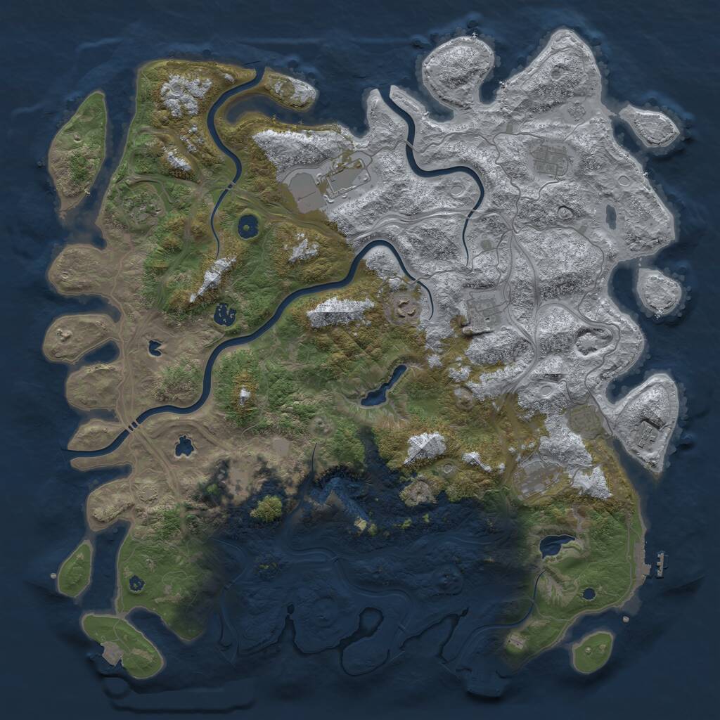 Rust Map: Procedural Map, Size: 4800, Seed: 16661, 16 Monuments