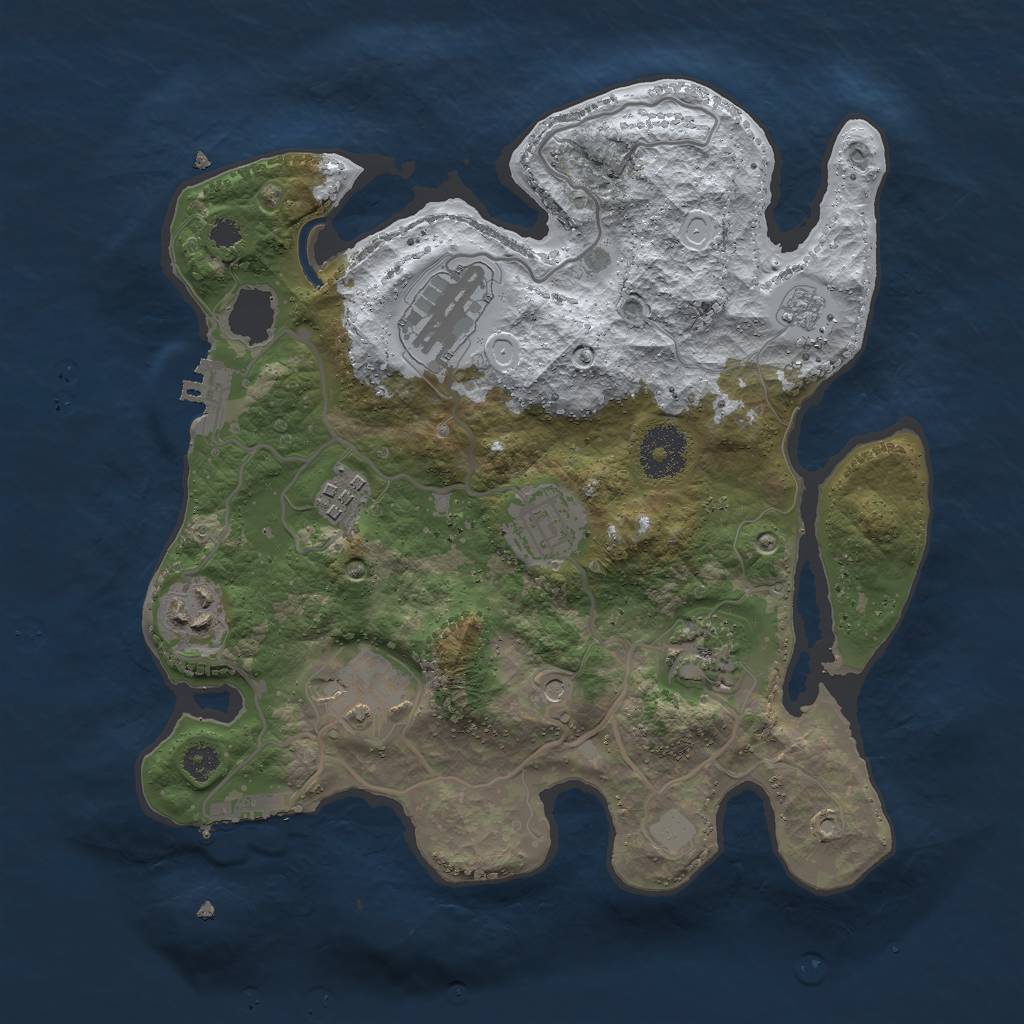 Rust Map: Procedural Map, Size: 3000, Seed: 1466509735, 15 Monuments