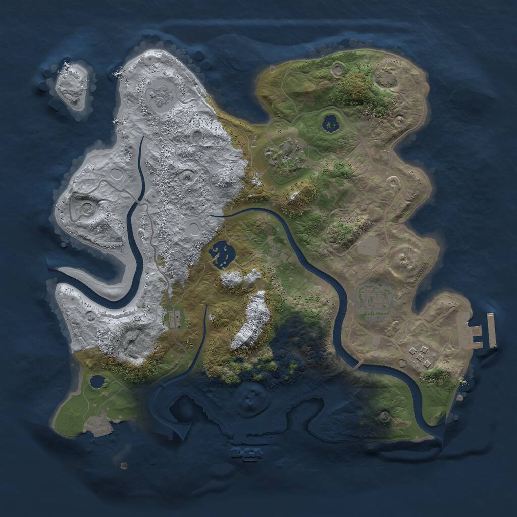 Rust Map: Procedural Map, Size: 3000, Seed: 519360774, 10 Monuments