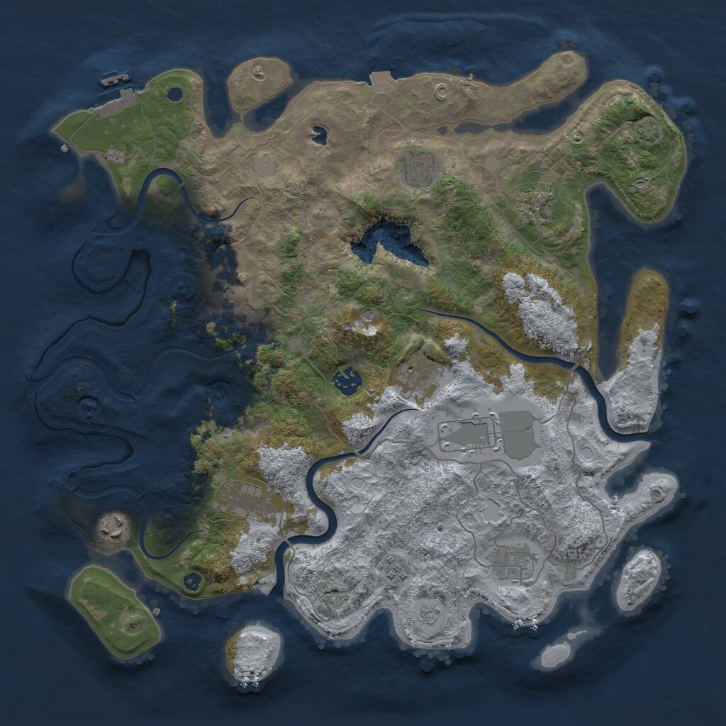 Rust Map: Procedural Map, Size: 4000, Seed: 549293763, 15 Monuments