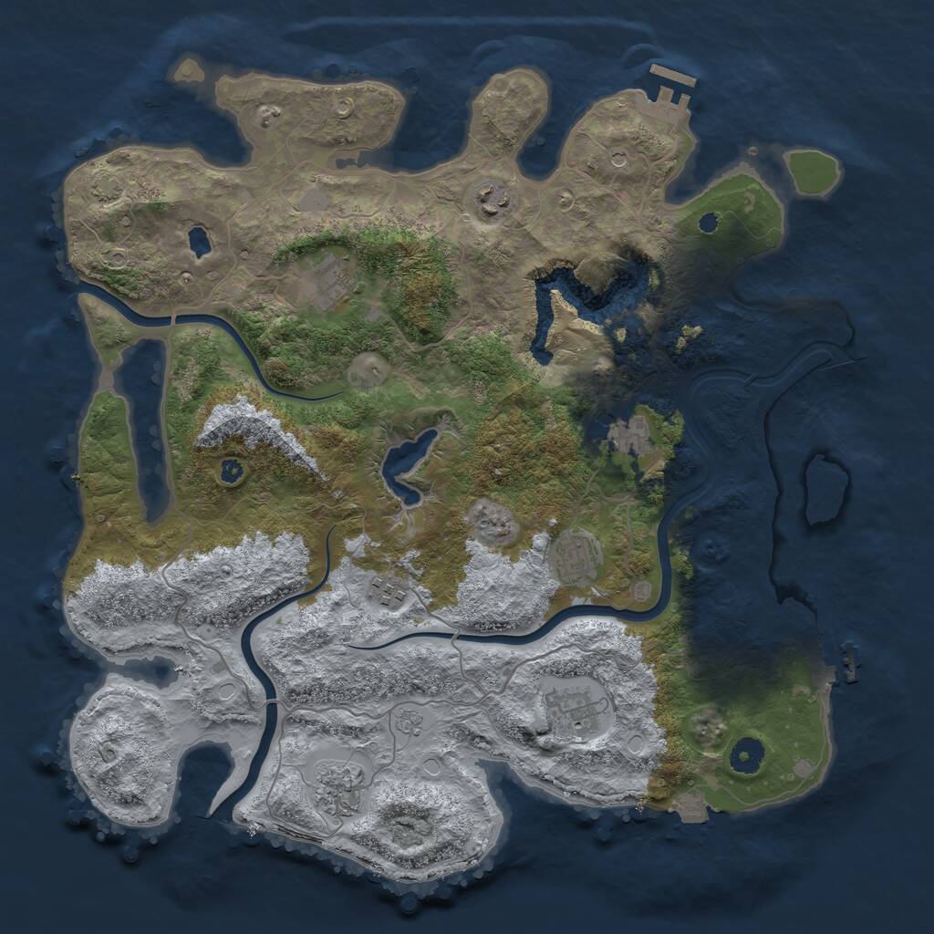 Rust Map: Procedural Map, Size: 4000, Seed: 306699328, 13 Monuments