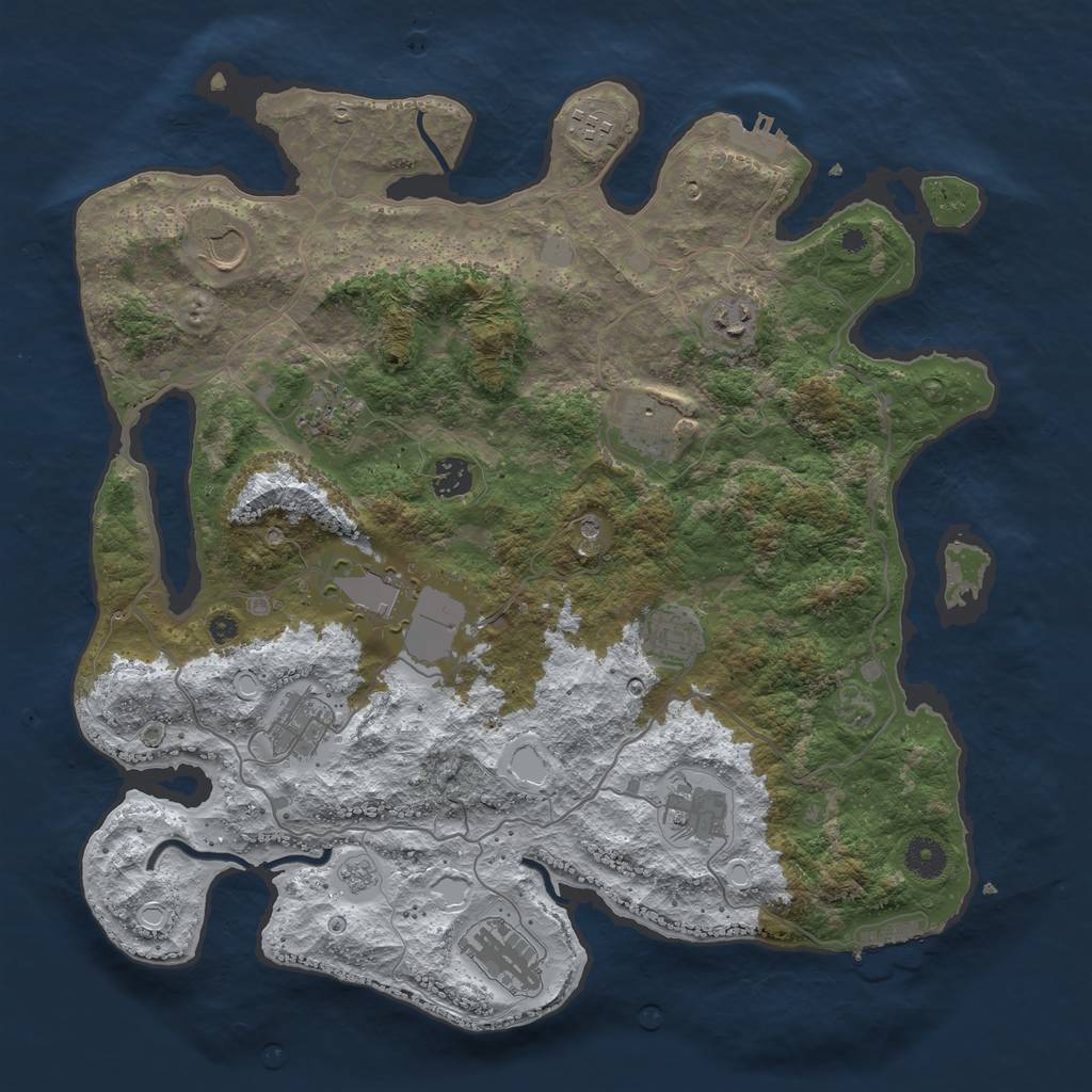 Rust Map: Procedural Map, Size: 4000, Seed: 306699328, 20 Monuments