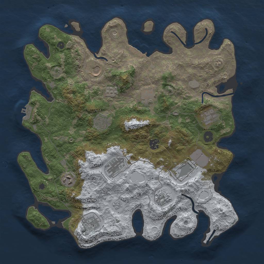 Rust Map: Procedural Map, Size: 3800, Seed: 10603, 20 Monuments