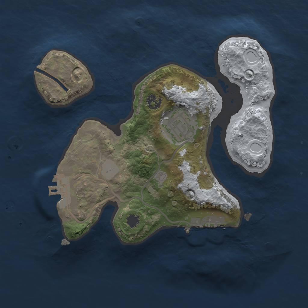 Rust Map: Procedural Map, Size: 2000, Seed: 8647376, 8 Monuments