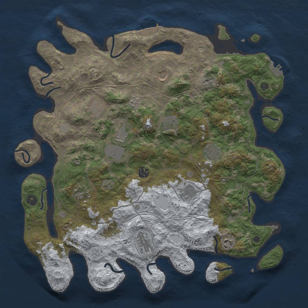 Rust Map: Procedural Map, Size: 4250, Seed: 97494459, 20 Monuments