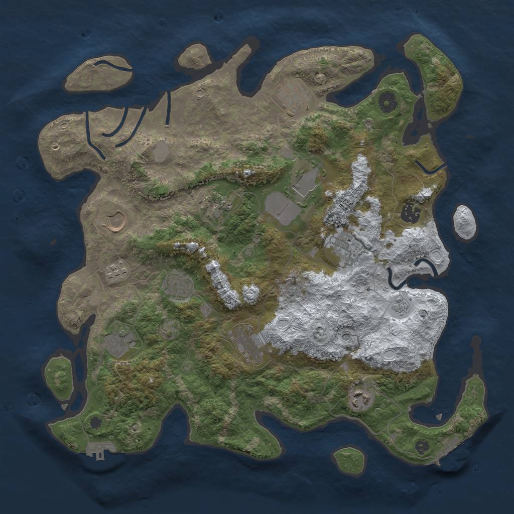 Rust Map: Procedural Map, Size: 3850, Seed: 316098695, 20 Monuments