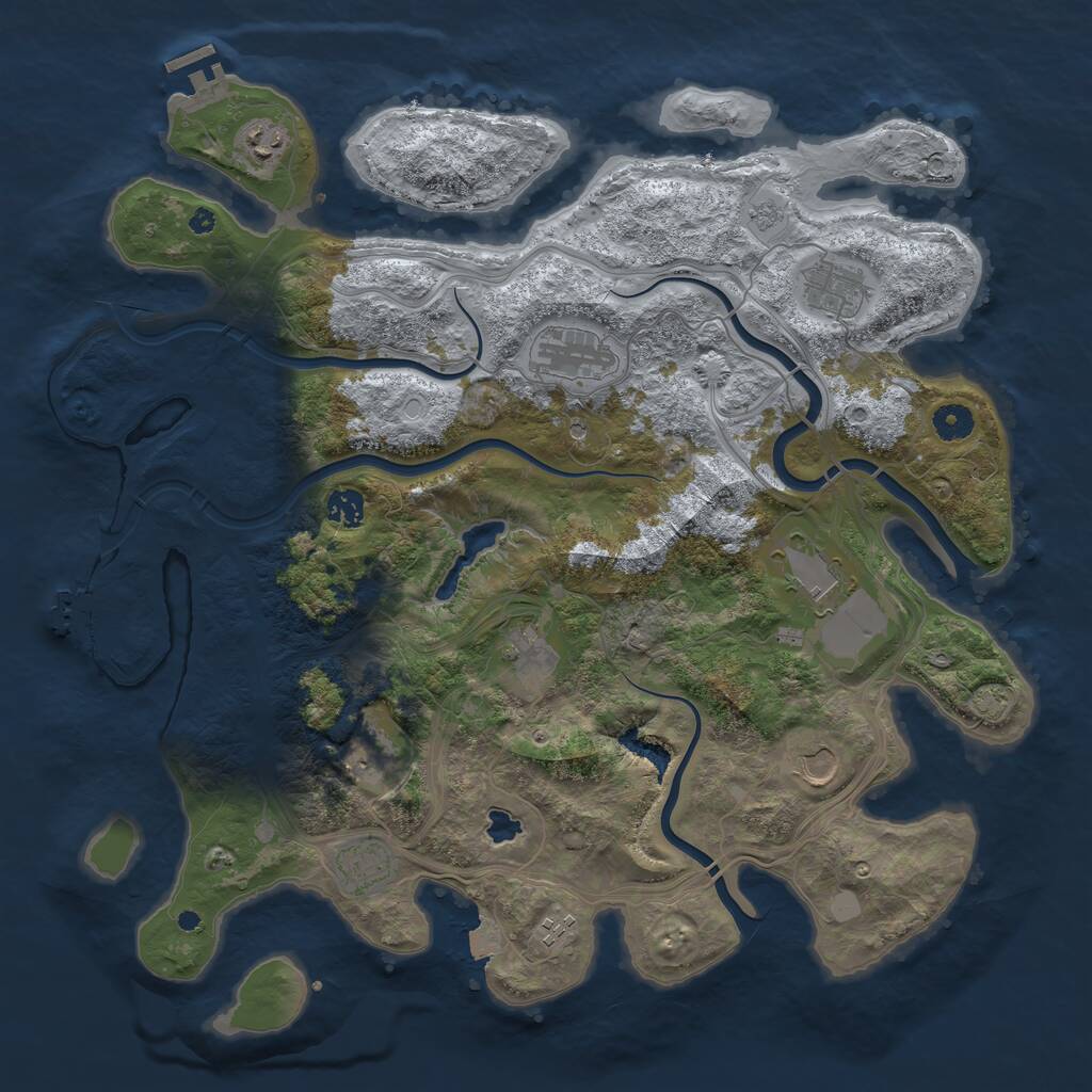 Rust Map: Procedural Map, Size: 4250, Seed: 100184, 16 Monuments