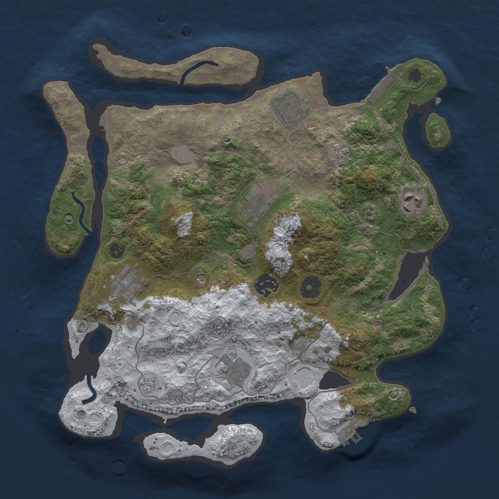 Rust Map: Procedural Map, Size: 3400, Seed: 161879372, 16 Monuments