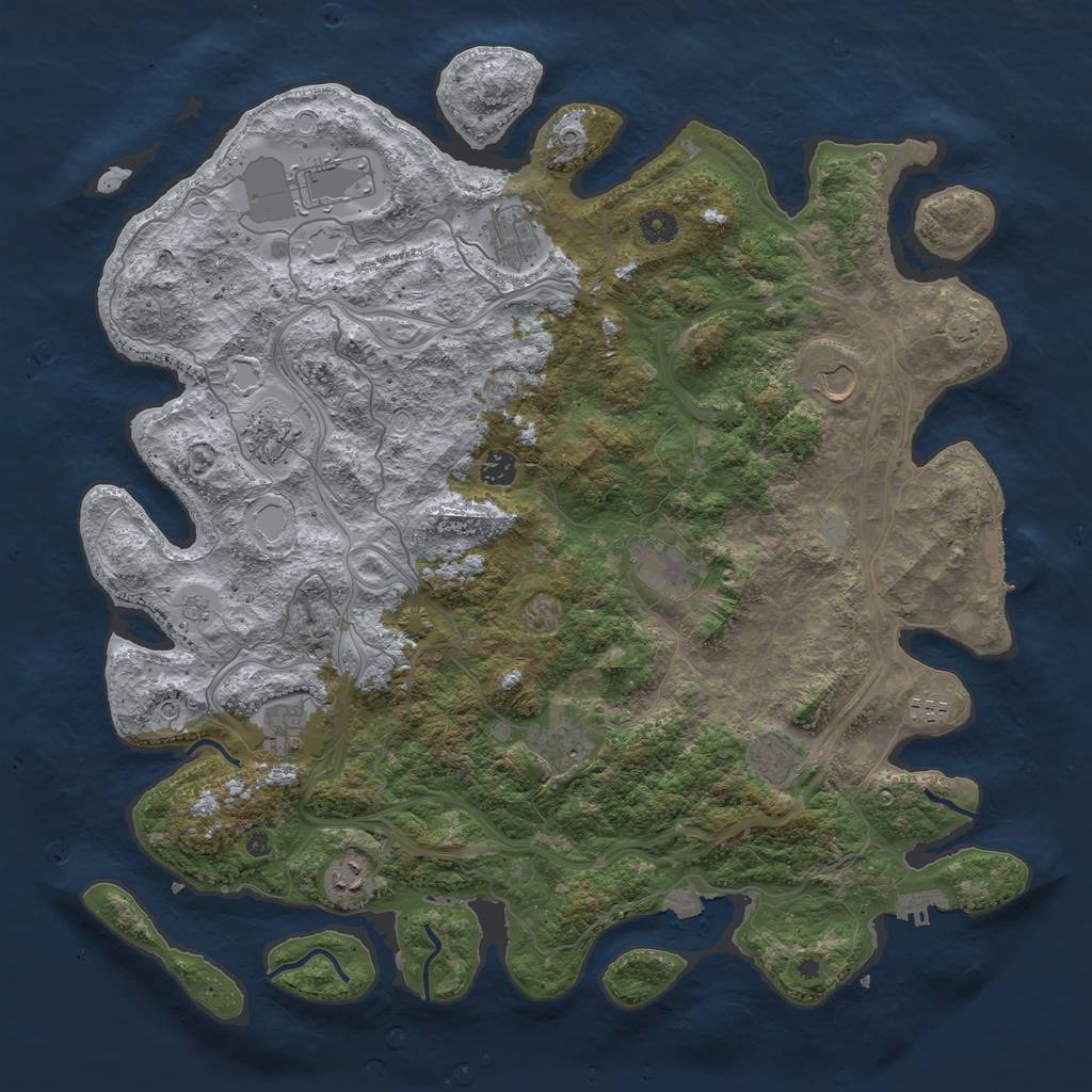 Rust Map: Procedural Map, Size: 4500, Seed: 1521121315, 19 Monuments