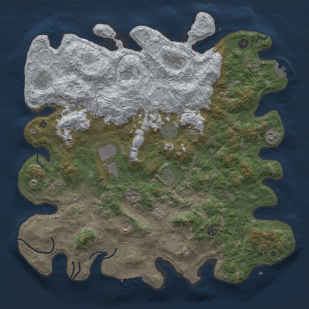 Rust Map: Procedural Map, Size: 4500, Seed: 56844567, 20 Monuments