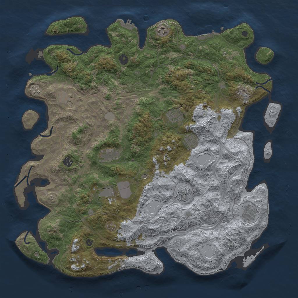 Rust Map: Procedural Map, Size: 4500, Seed: 1766558870, 19 Monuments