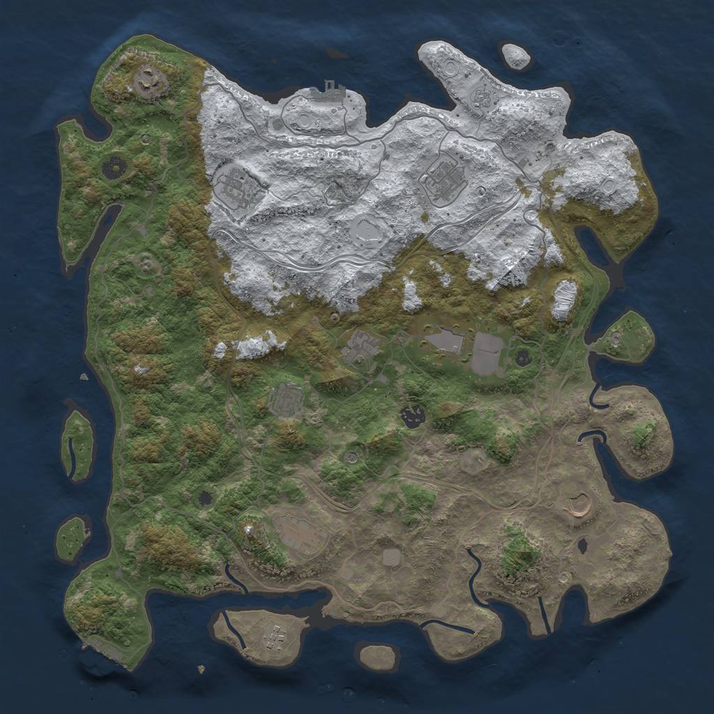 Rust Map: Procedural Map, Size: 4500, Seed: 2031230536, 19 Monuments
