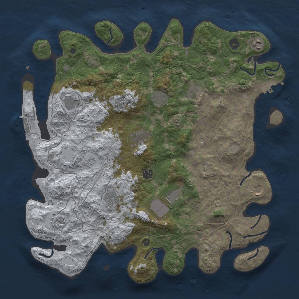 Rust Map: Procedural Map, Size: 4250, Seed: 1978253535, 20 Monuments