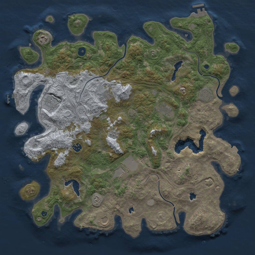 Rust Map: Procedural Map, Size: 4500, Seed: 288928031, 15 Monuments