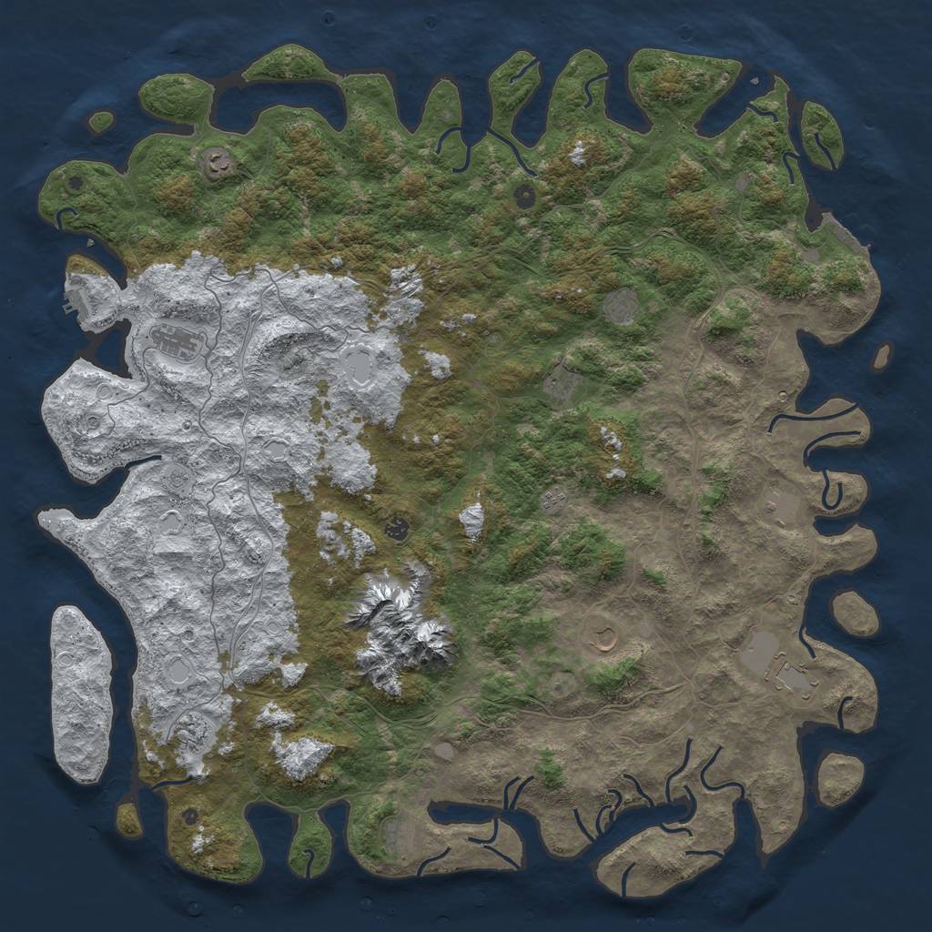 Rust Map: Procedural Map, Size: 6000, Seed: 1778473964, 20 Monuments