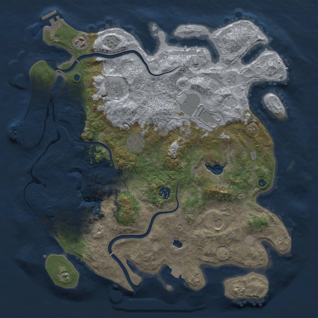 Rust Map: Procedural Map, Size: 4000, Seed: 472765232, 13 Monuments