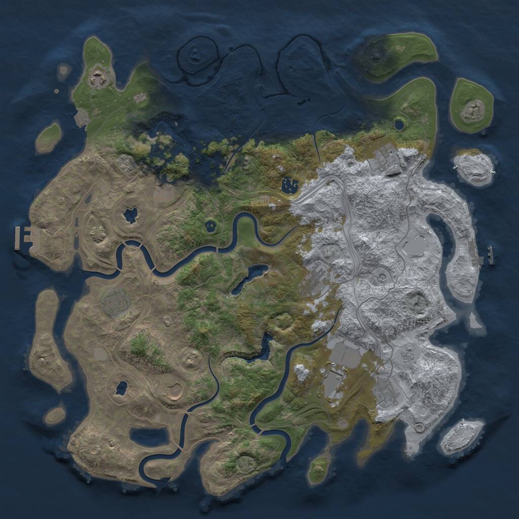 Rust Map: Procedural Map, Size: 4500, Seed: 1596769881, 16 Monuments