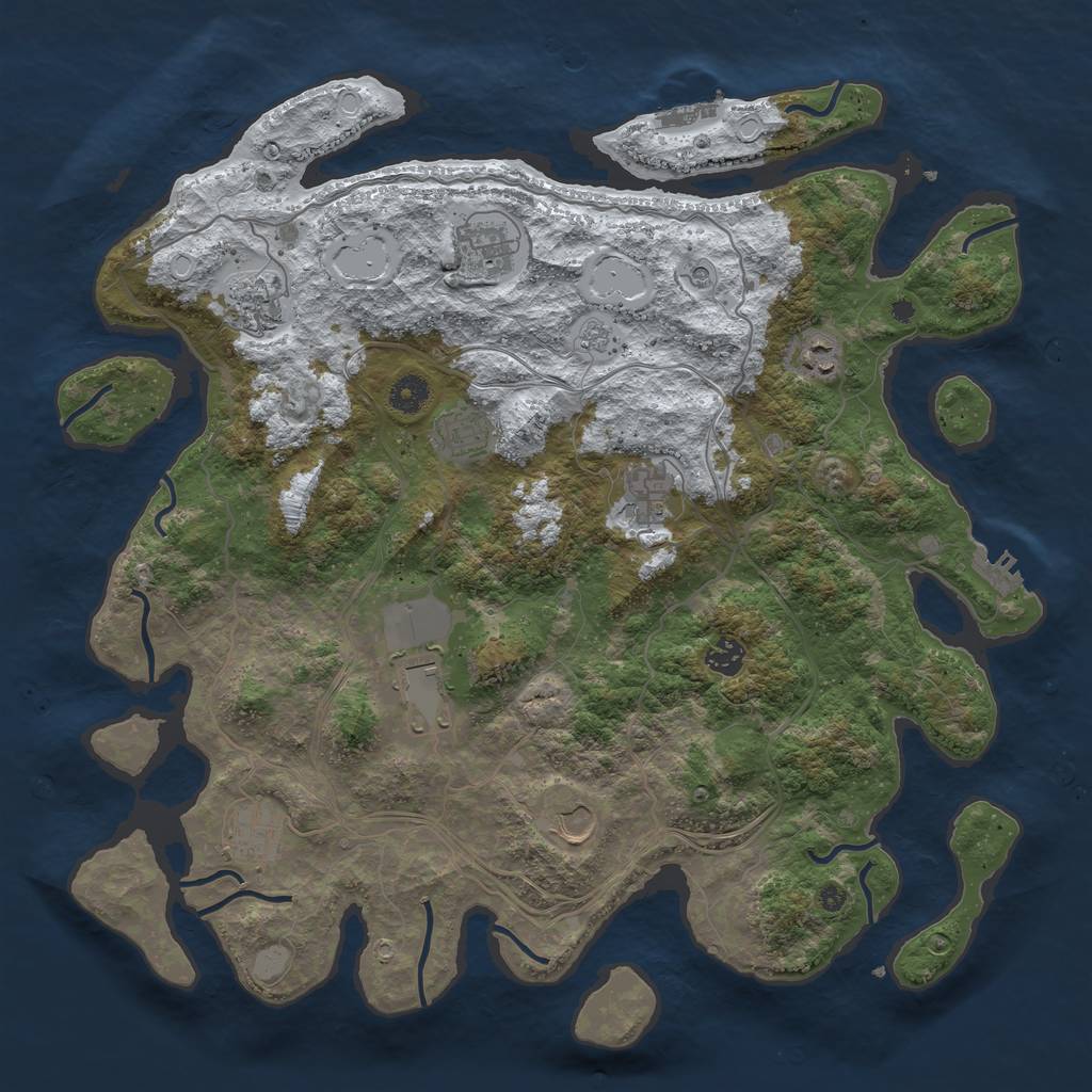 Rust Map: Procedural Map, Size: 4250, Seed: 73287, 18 Monuments
