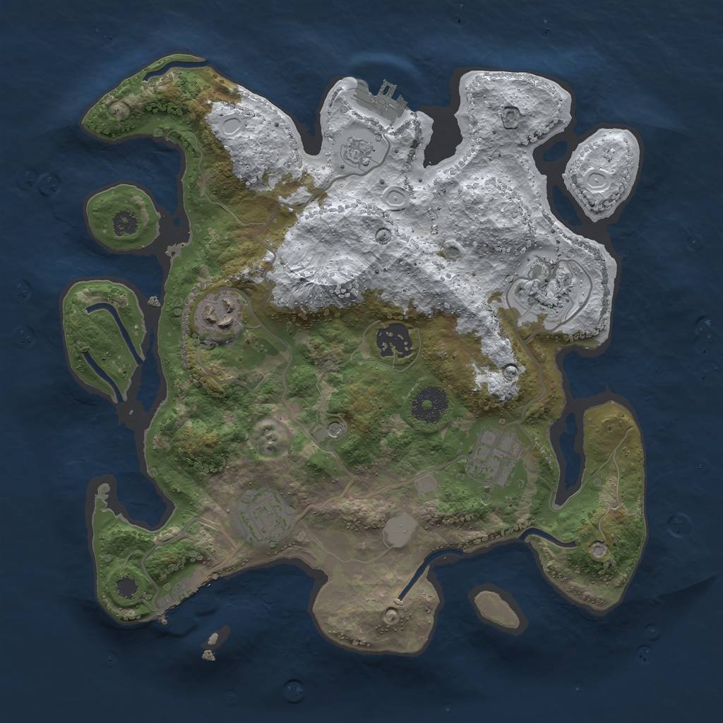 Rust Map: Procedural Map, Size: 3000, Seed: 449065208, 14 Monuments