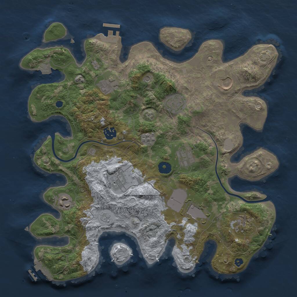 Rust Map: Procedural Map, Size: 3500, Seed: 572738056, 16 Monuments