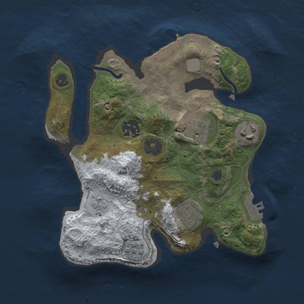 Rust Map: Procedural Map, Size: 2500, Seed: 703129867, 13 Monuments