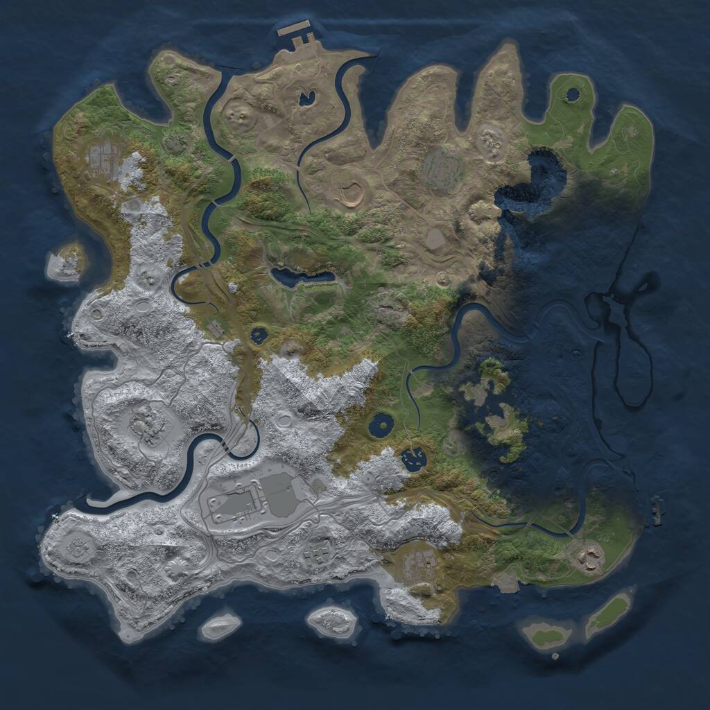 Rust Map: Procedural Map, Size: 4300, Seed: 602, 16 Monuments