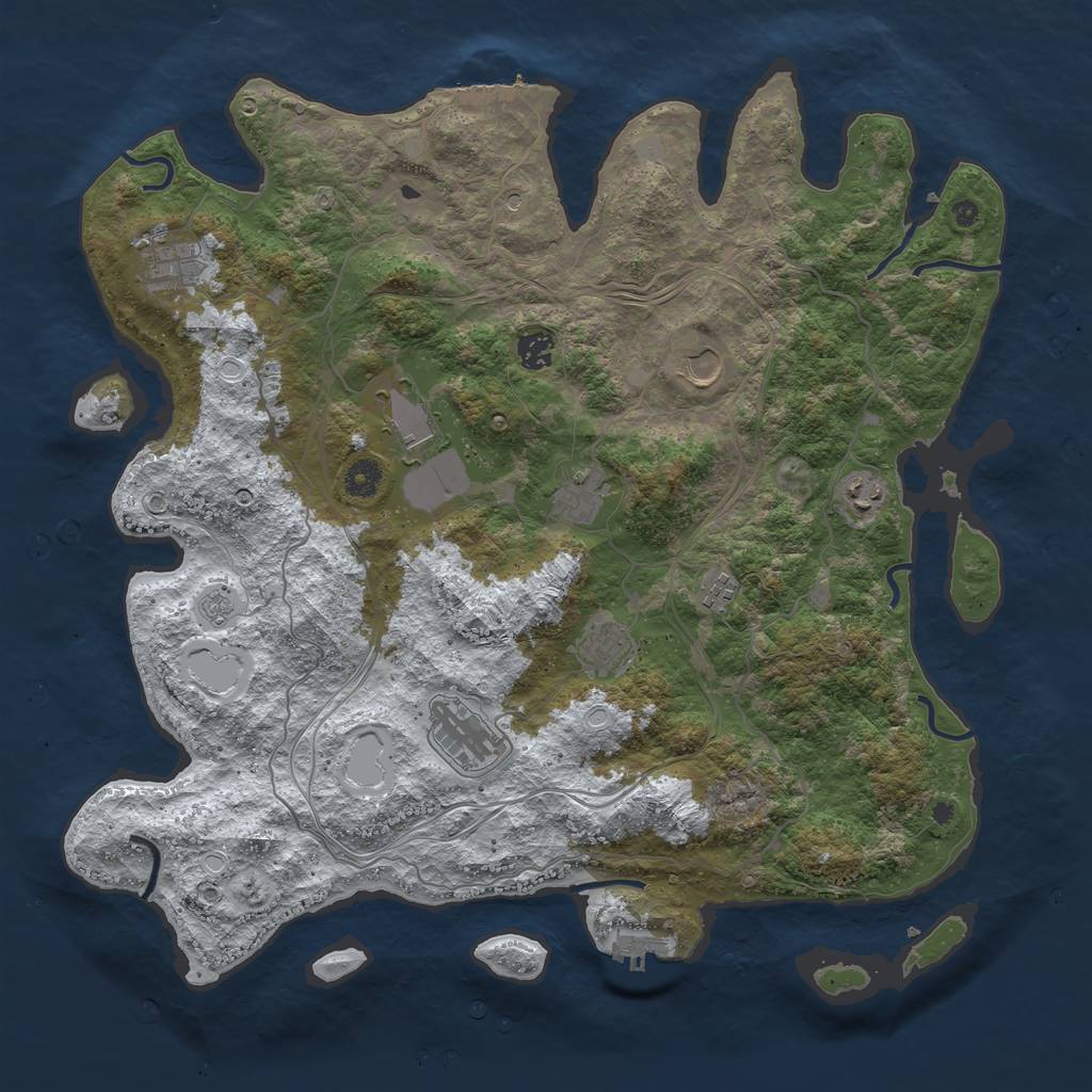 Rust Map: Procedural Map, Size: 4300, Seed: 602, 18 Monuments