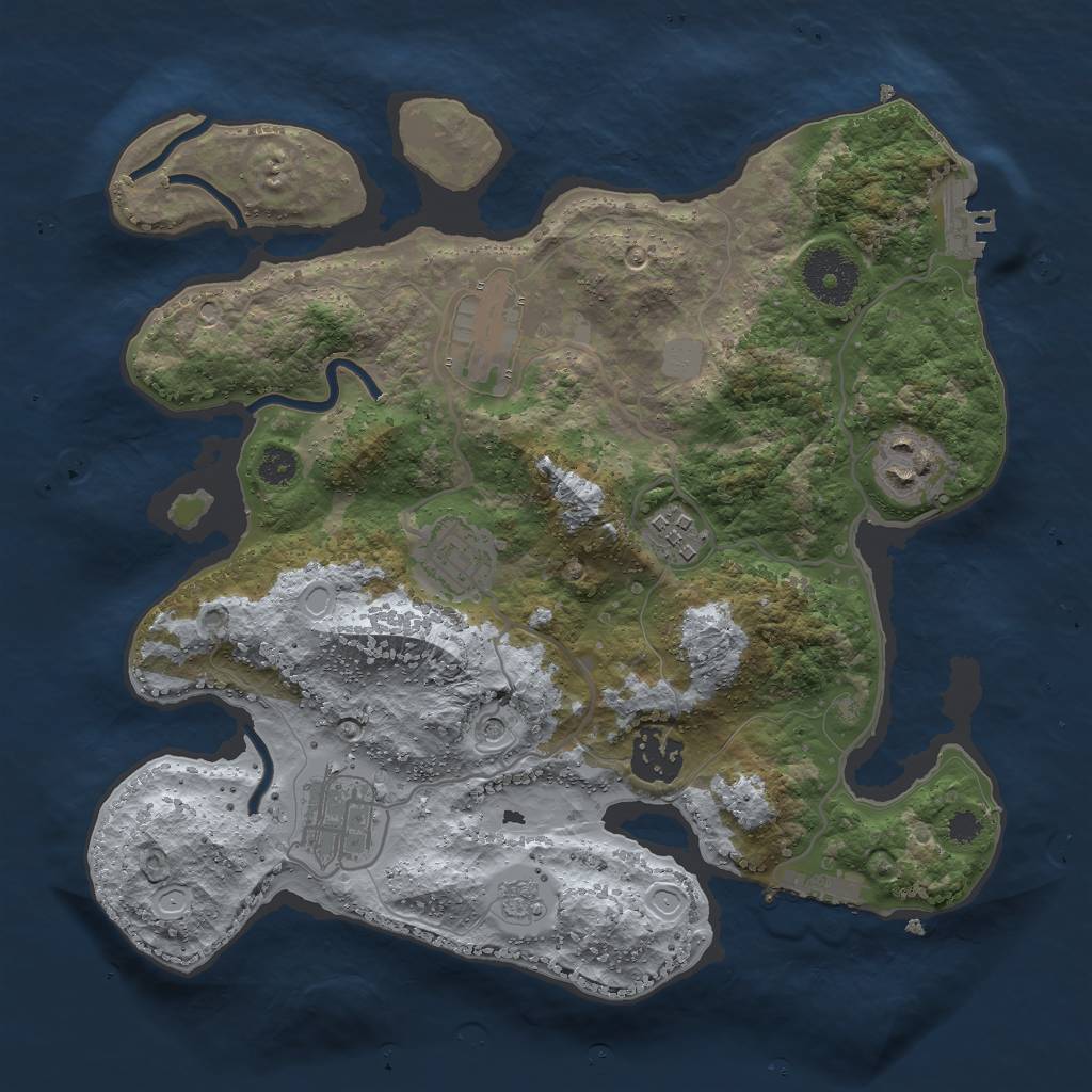 Rust Map: Procedural Map, Size: 3000, Seed: 1413120898, 15 Monuments