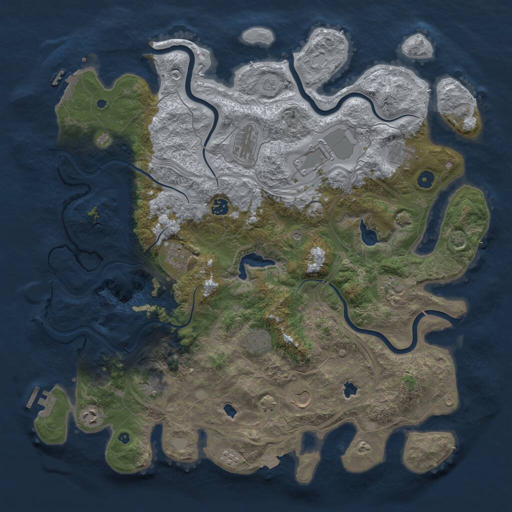 Rust Map: Procedural Map, Size: 4500, Seed: 1754992499, 17 Monuments