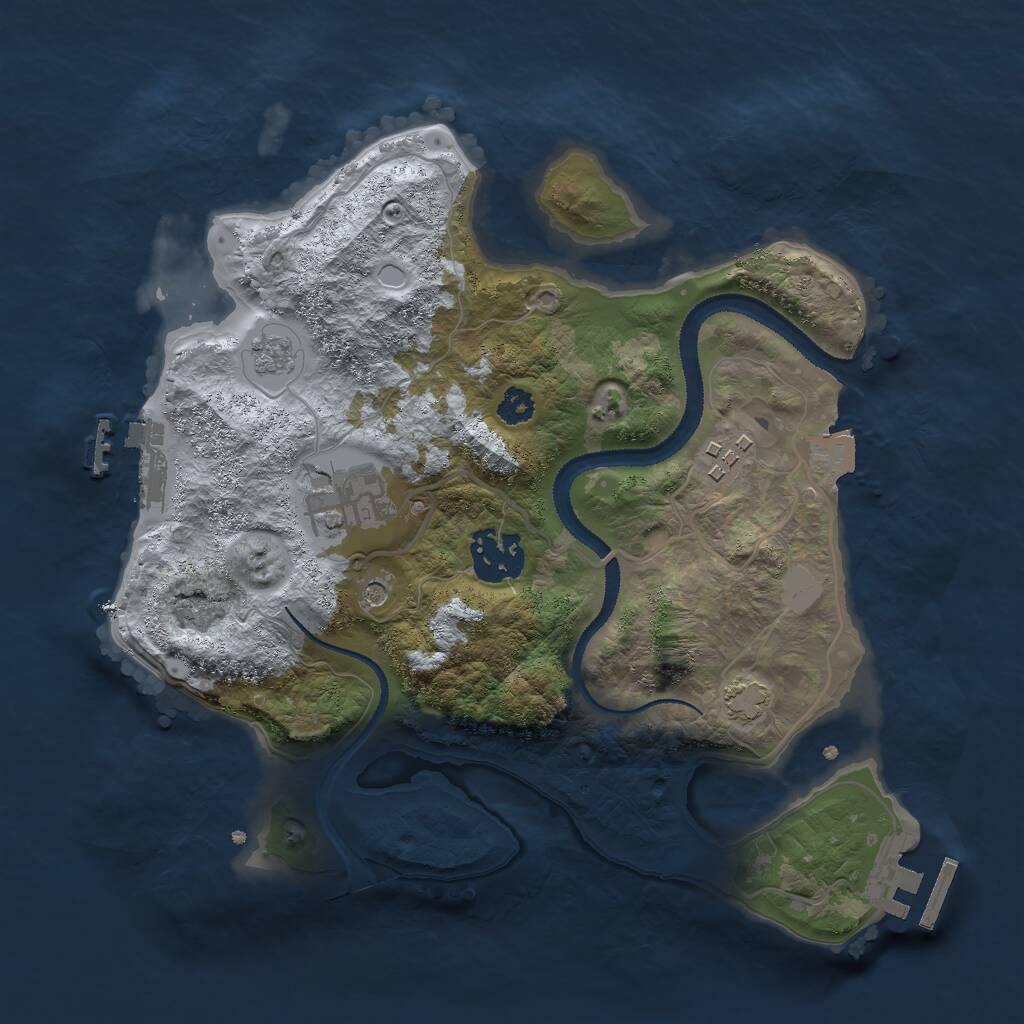 Rust Map: Procedural Map, Size: 2800, Seed: 42, 9 Monuments