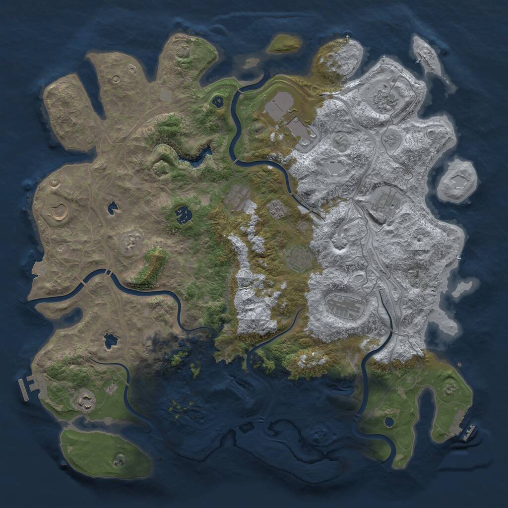 Rust Map: Procedural Map, Size: 4500, Seed: 114981208, 17 Monuments