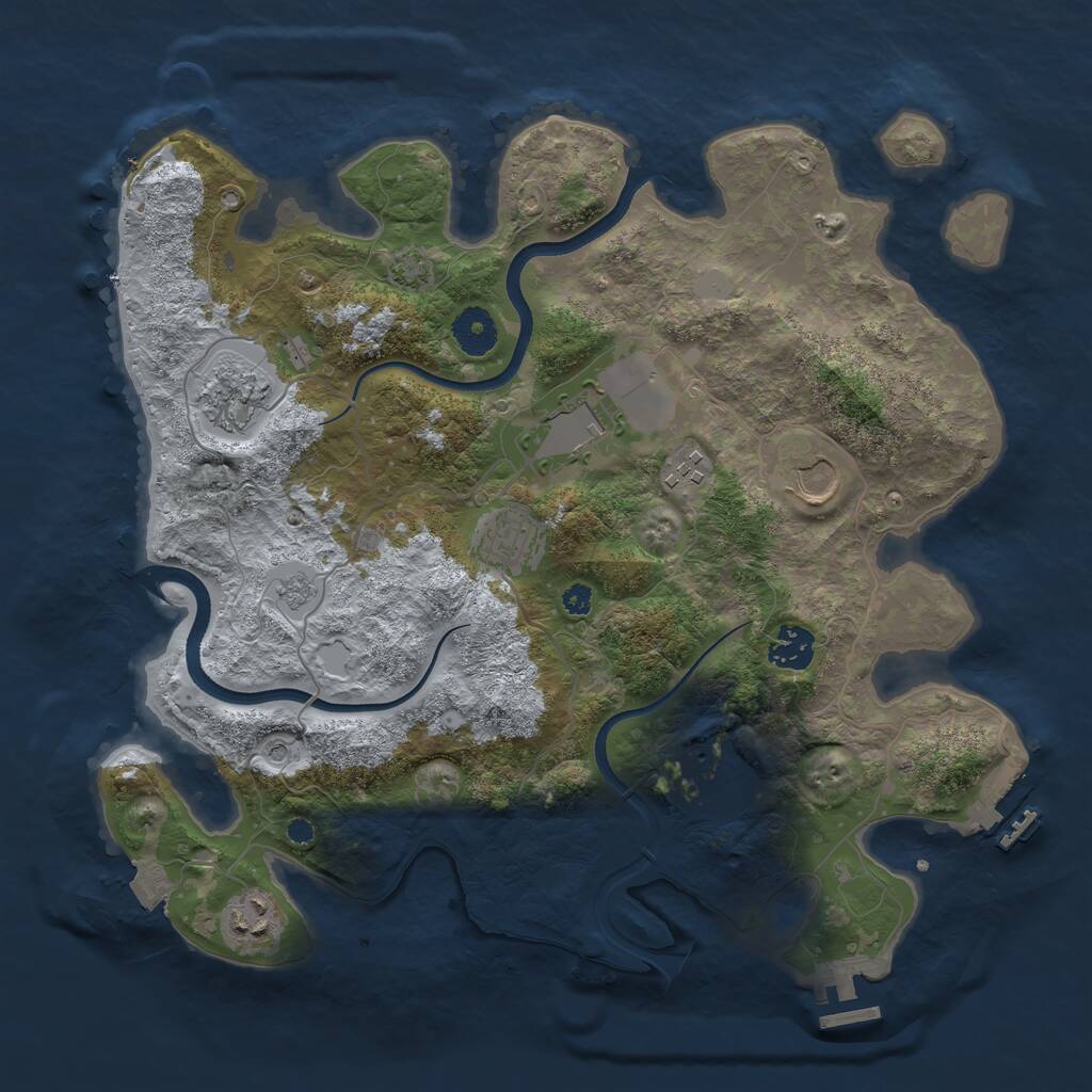 Rust Map: Procedural Map, Size: 3600, Seed: 1297875138, 14 Monuments