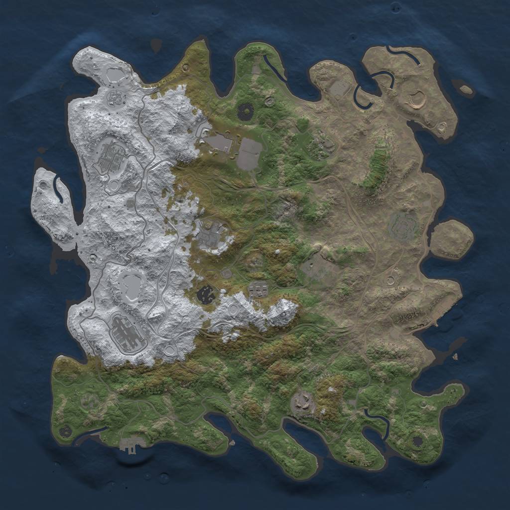 Rust Map: Procedural Map, Size: 4250, Seed: 1813961204, 20 Monuments