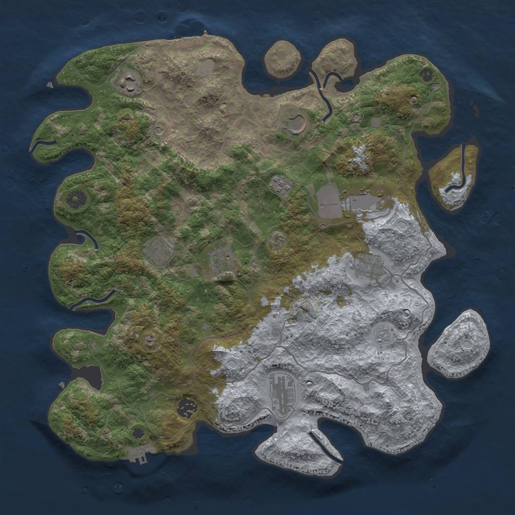 Rust Map: Procedural Map, Size: 4000, Seed: 1926515015, 16 Monuments