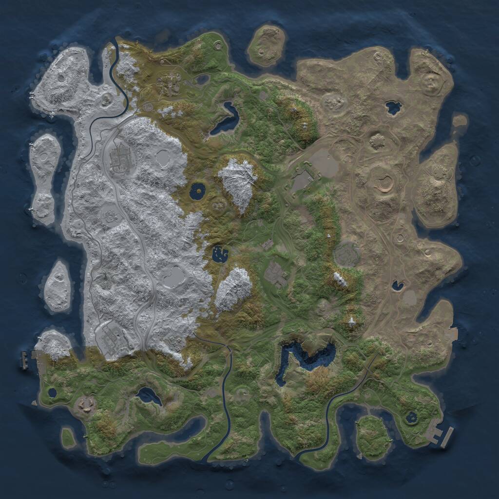Rust Map: Procedural Map, Size: 4500, Seed: 781883213, 16 Monuments