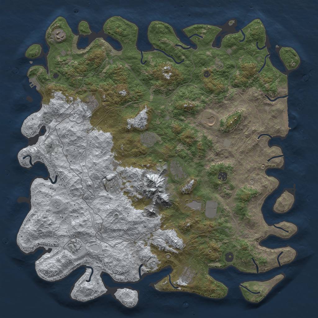 Rust Map: Procedural Map, Size: 5000, Seed: 648544, 20 Monuments
