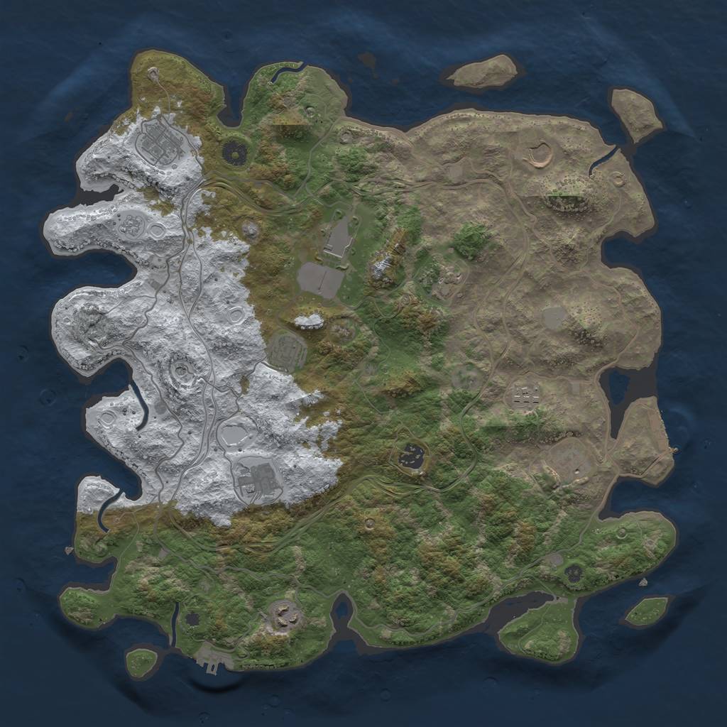 Rust Map: Procedural Map, Size: 4300, Seed: 4356, 19 Monuments