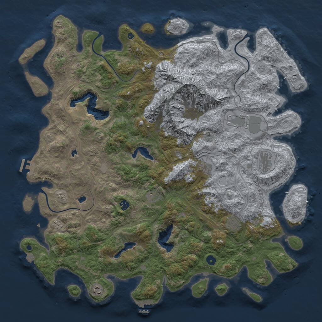 Rust Map: Procedural Map, Size: 5000, Seed: 121135679, 14 Monuments