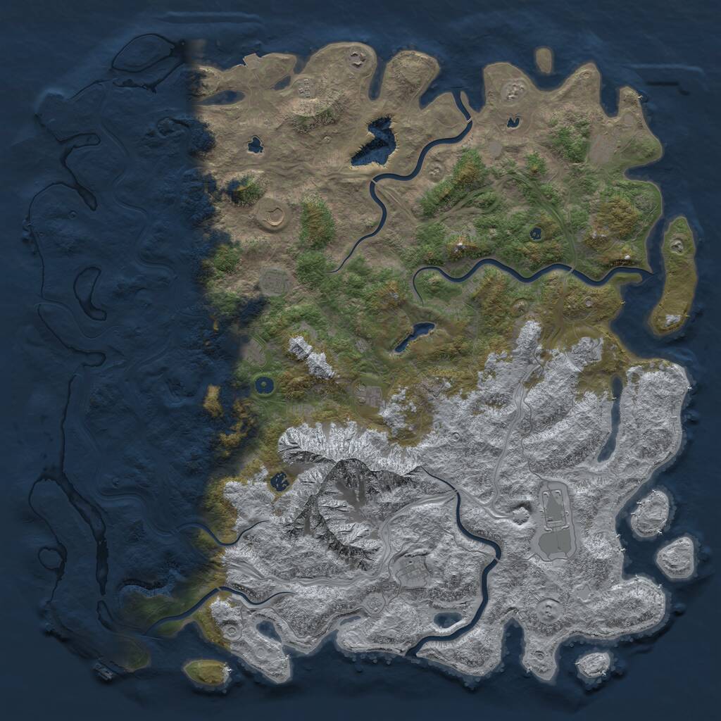 Rust Map: Procedural Map, Size: 6000, Seed: 9398, 17 Monuments
