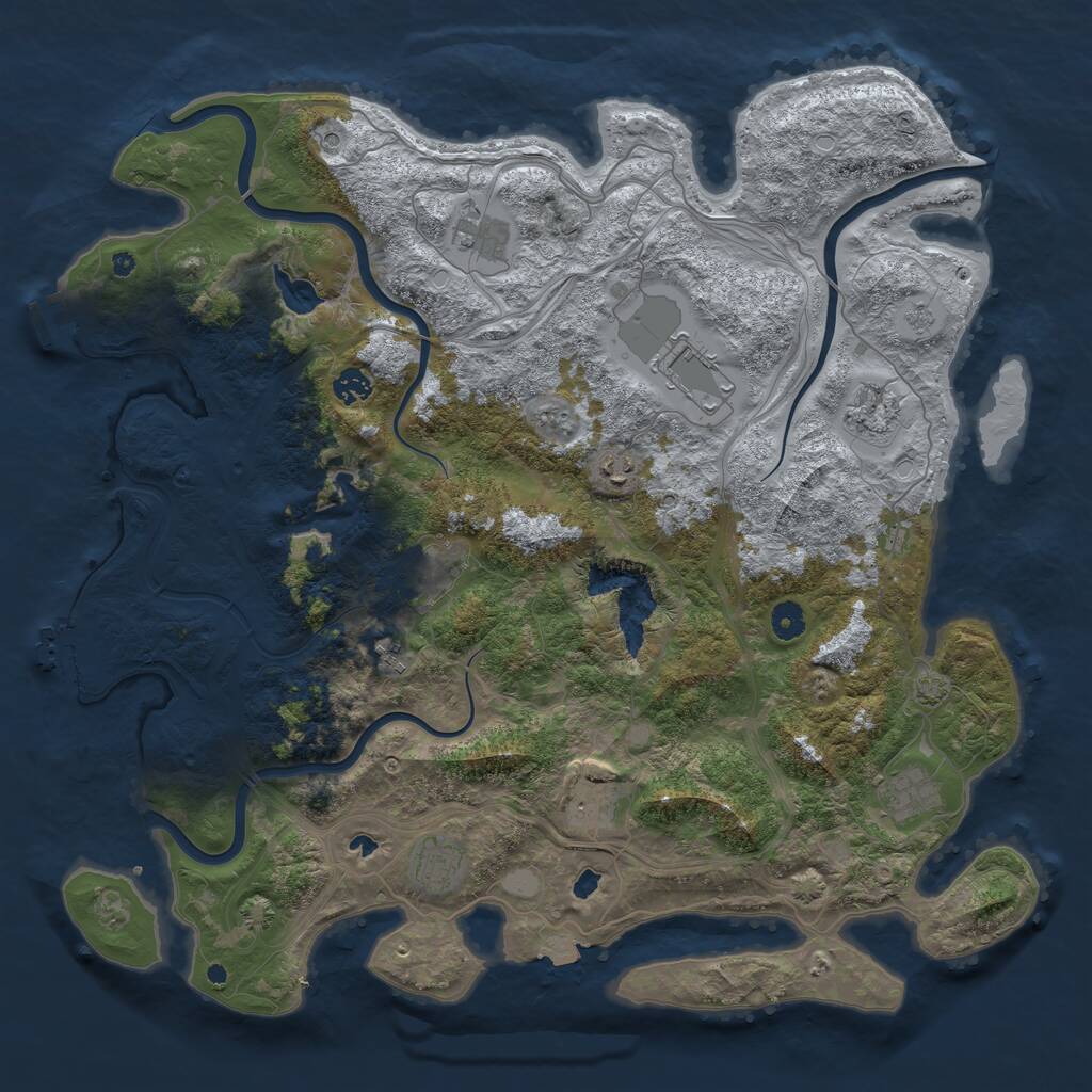 Rust Map: Procedural Map, Size: 4500, Seed: 2018208281, 16 Monuments