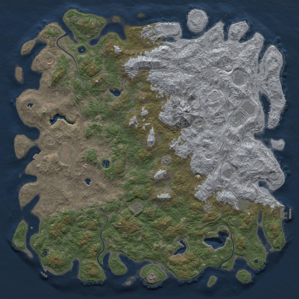 Rust Map: Procedural Map, Size: 6000, Seed: 1450235554, 17 Monuments