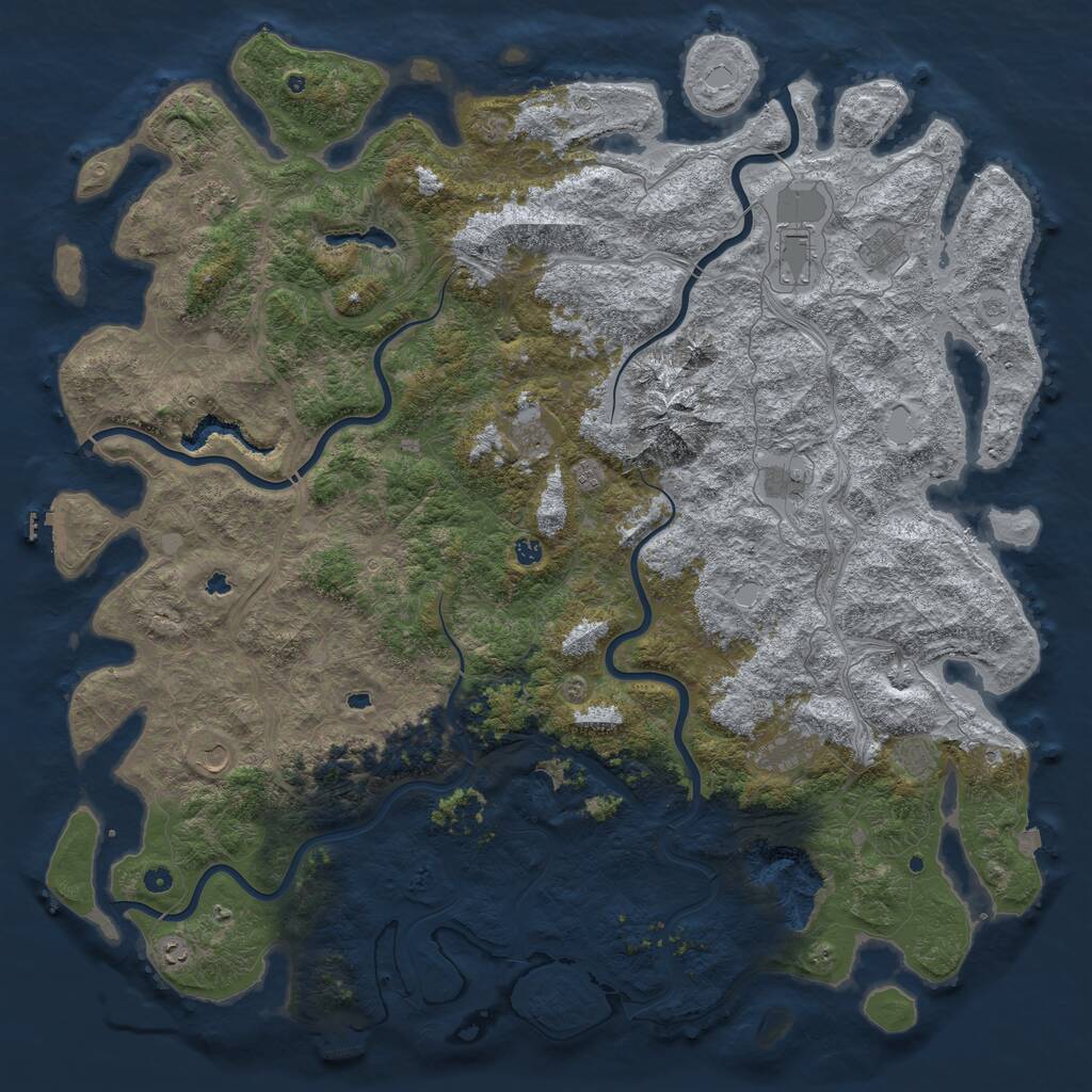 Rust Map: Procedural Map, Size: 6000, Seed: 1450235554, 17 Monuments