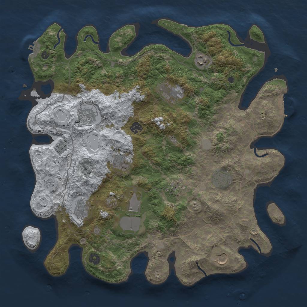 Rust Map: Procedural Map, Size: 4000, Seed: 359428266, 20 Monuments