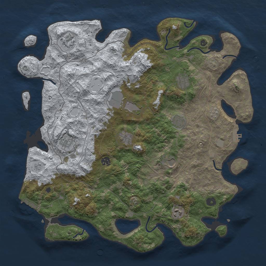 Rust Map: Procedural Map, Size: 4250, Seed: 42, 19 Monuments